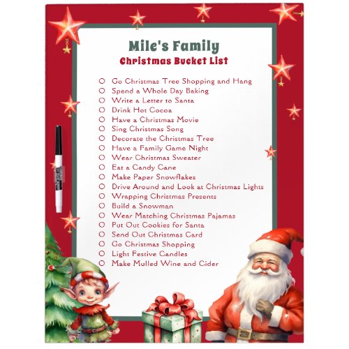 Christmas Family To Do List Planner  Dry Erase Board