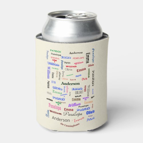 Christmas Family Word Cloud Custom Unique Can Cooler