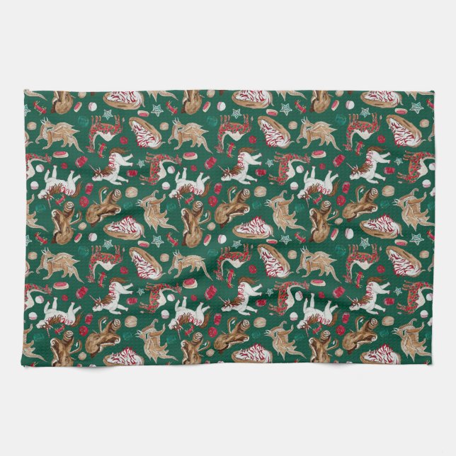 Christmas fantasy baked goods kitchen towel (Horizontal)