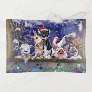 Christmas Farm Animals Trinket Tray