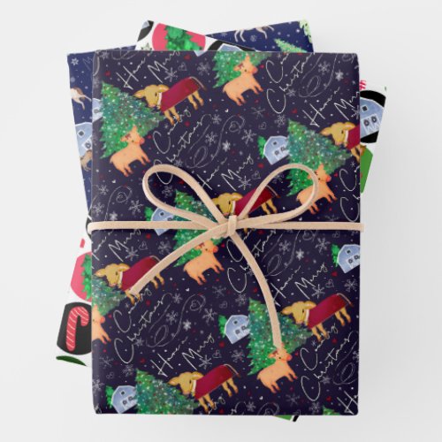 Christmas Farm Country Christmas Horses pigs  Wrapping Paper Sheets