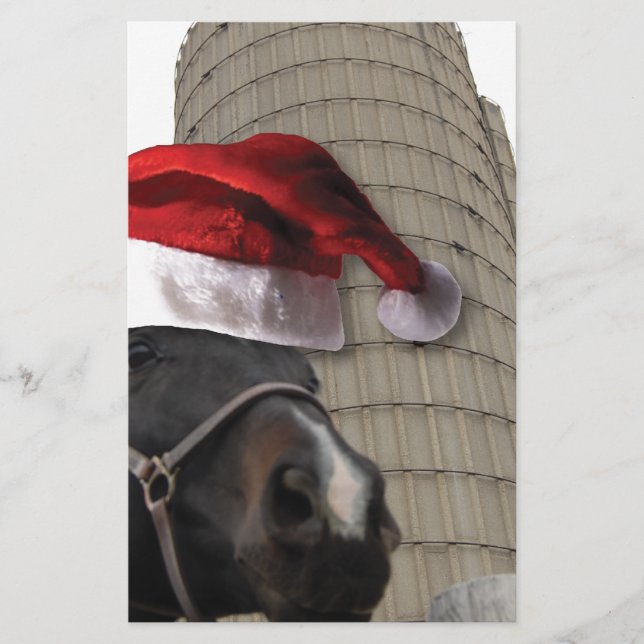 Christmas Farm Horse Stationery (Front)