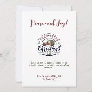 Christmas Farm Truck Pine Tree Outdoor Adventure Holiday Card