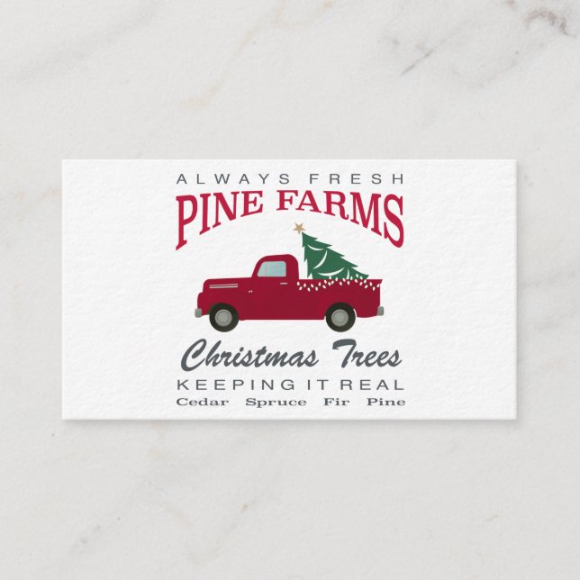 CHRISTMAS FARMHOUSE RED TRUCK BUSINESS CARD (Front)