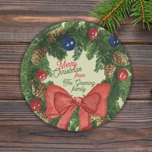 Christmas farmhouse reef fir tree family paper plates (Creator Uploaded)