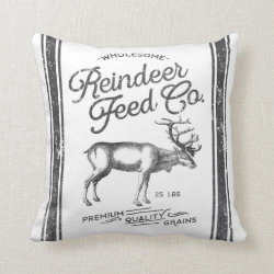 Christmas Farmhouse Reindeer Feed Sack Pillow