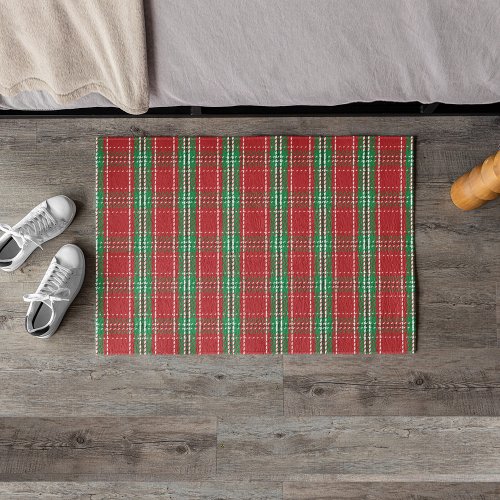 Christmas Farmhouse Rustic Holiday Red Plaid Doormat