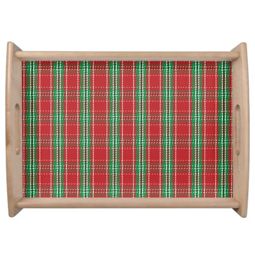Christmas Farmhouse Rustic Red Holiday Plaid Serving Tray