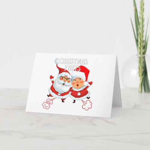 Christmas Farts Santa  Mrs Clause Card