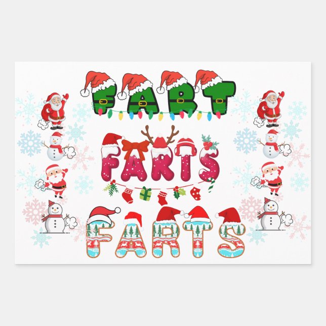 Christmas Farts Wrapping Paper Sheets (Front)