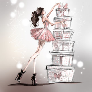 Christmas Fashion Illustration Card