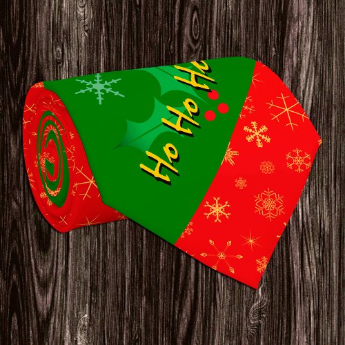 Christmas fashion tie Ho Ho Ho Santa Snowflakes Neck Tie