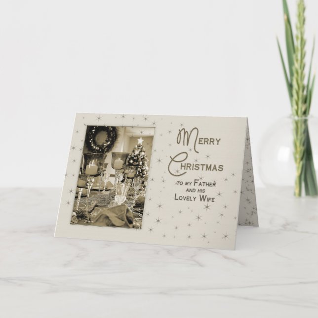 CHRISTMAS - Father & Wife  - BEAUTIFULLY UNIQUE Holiday Card (Front)