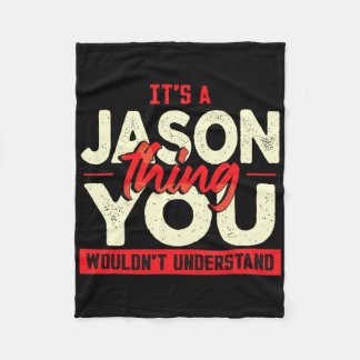Christmas Fathers Day Birthday Name Jason Fleece Blanket