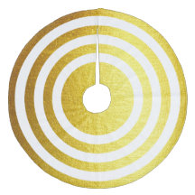 Christmas Faux Gold Striped Tree Skirt