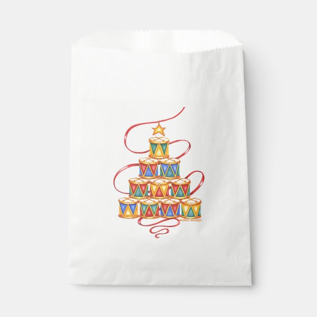 Christmas Favor Bags Tree of Drums (Front)