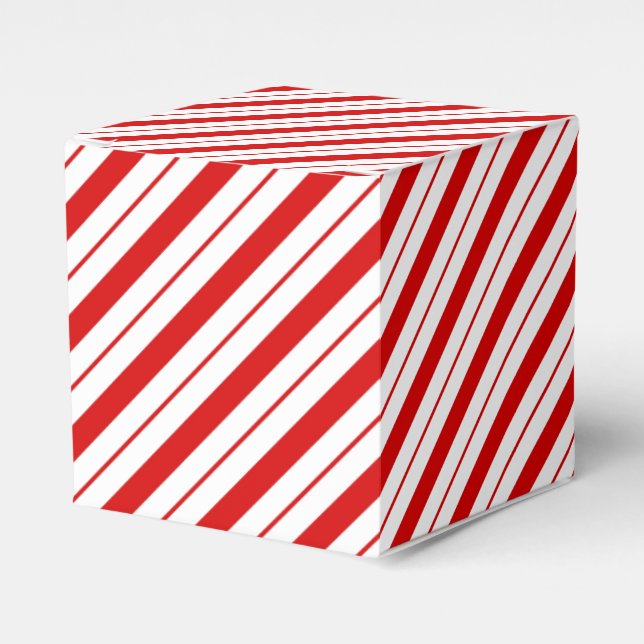 Christmas Favor Box Candy Cane Stripe (Front Side)