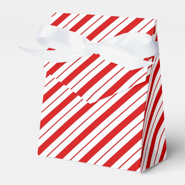 Christmas Favor Box Candy Cane Stripe (Front Side)