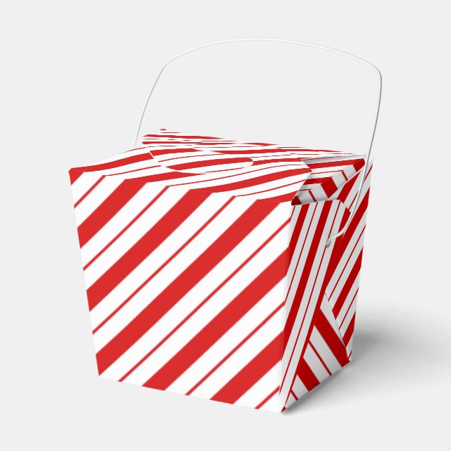 Christmas Favor Box Candy Cane Stripe (Front Side)