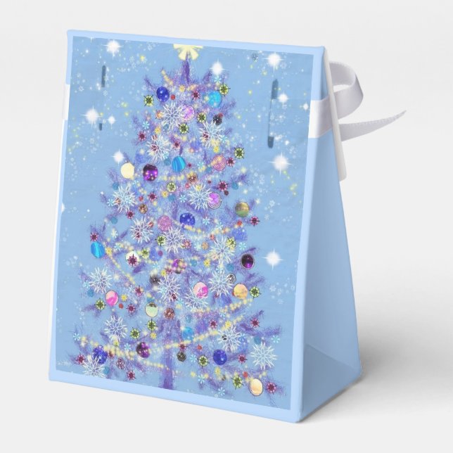 Christmas Favor Box with Beautiful Christmas Tree (Back Side)