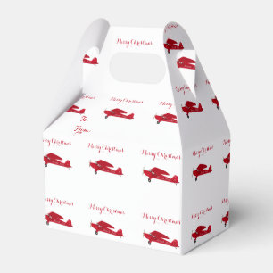 Christmas Favor Boxes North Pole Vintage Airplane