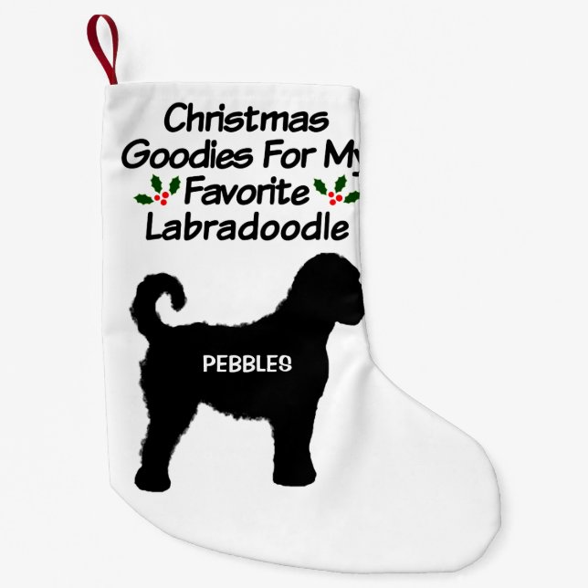 Christmas Favorite Labradoodle Dog Small Christmas Stocking (Front)