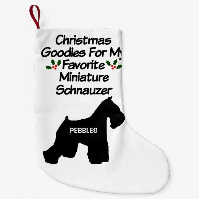 Christmas Favorite Miniature Schnauzer Dog Small Christmas Stocking (Front)