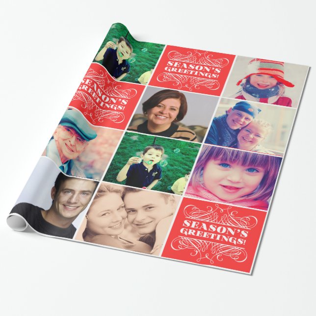 Christmas Favorite Photos Gift Wrapper Wrapping Paper (Unrolled)