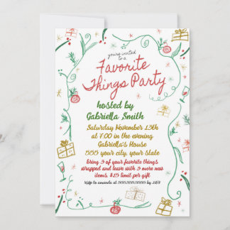 Christmas Favorite Things Invitation