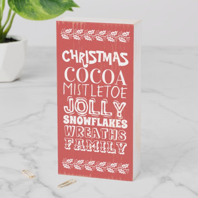 Christmas Favorite Things Wood Box Sign (In Situ Vertical)