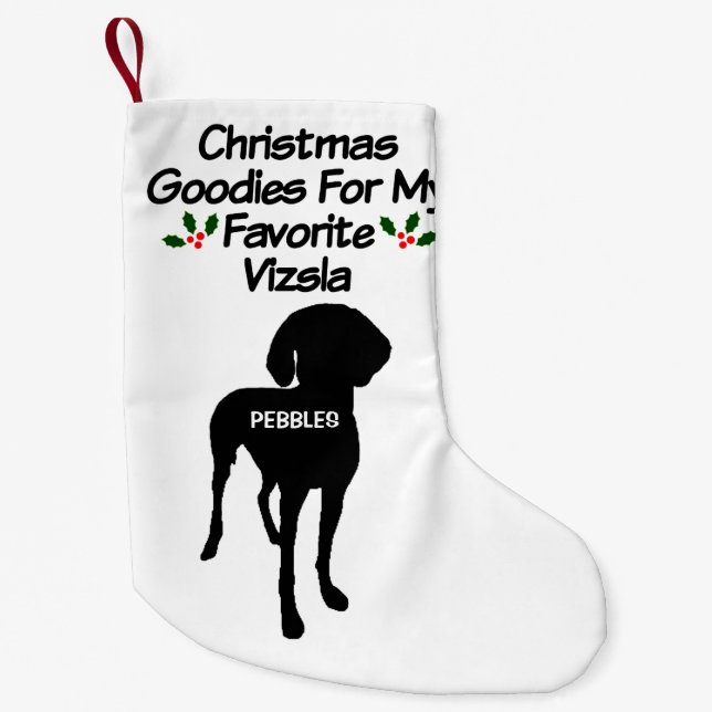 Christmas Favorite Vizsla Dog Small Christmas Stocking (Front)