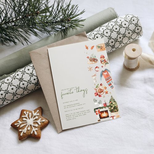 Christmas Favorites  Favorite Things Party  Invitation