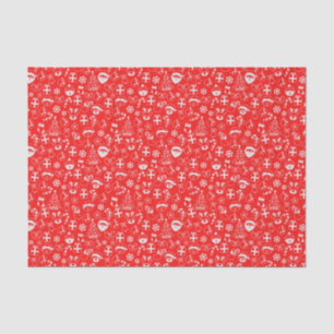 Christmas Favorites Red Santa Elf Reindeer Festive Tissue Paper
