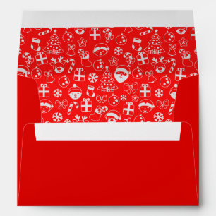 Christmas Favorites Red Santa Elf Reindeer Pattern Envelope