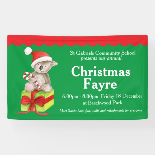 Christmas fayre red green event banner