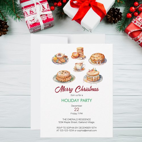 Christmas Feast Watercolor  Invitation