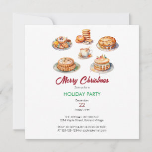 Christmas Feast Watercolor Invitation