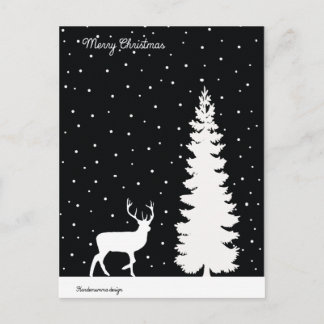 Christmas feelings - Christmas tree and reindeer Holiday Postcard