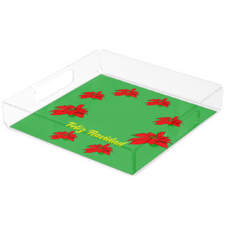 Christmas Feliz Navidad Acrylic Tray