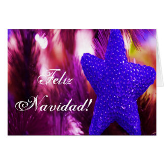 Christmas Feliz Navidad Blue Star III Cards