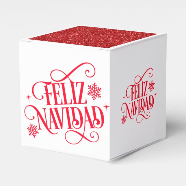 Christmas Feliz Navidad Favor Gift Box (Front Side)