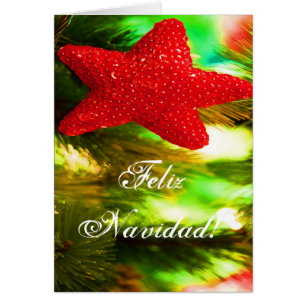 Christmas Feliz Navidad Red Star II Cards