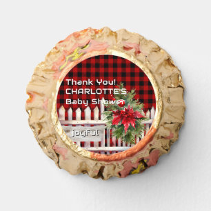 Christmas Fence Buffalo Plaid Baby Shower Reese's Peanut Butter Cups