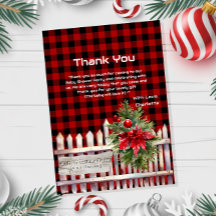 Christmas Fence Buffalo Plaid Baby Shower