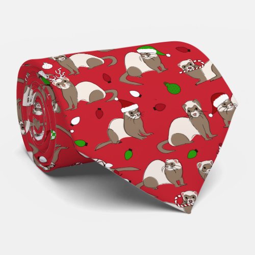 Christmas Ferret Neck Tie