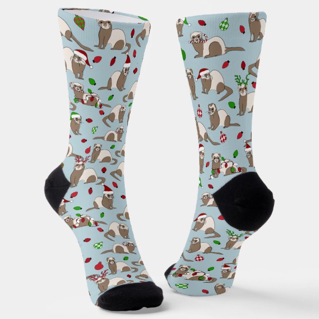Christmas Ferret Socks (Angled)