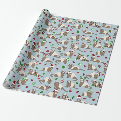 Christmas Ferret Wrapping Paper