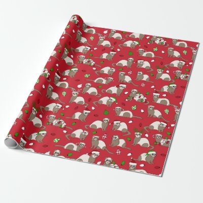 Christmas Ferret Wrapping Paper