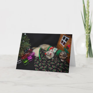 Christmas Ferrets Greeting Card