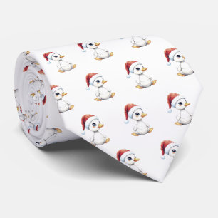 Christmas Festive Baby Goose With Santa Hat Neck Tie
